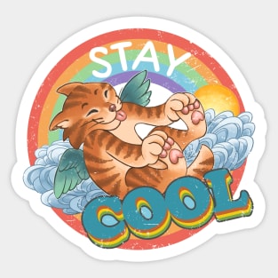 Stay Cool Cat cute retro vibes Sticker